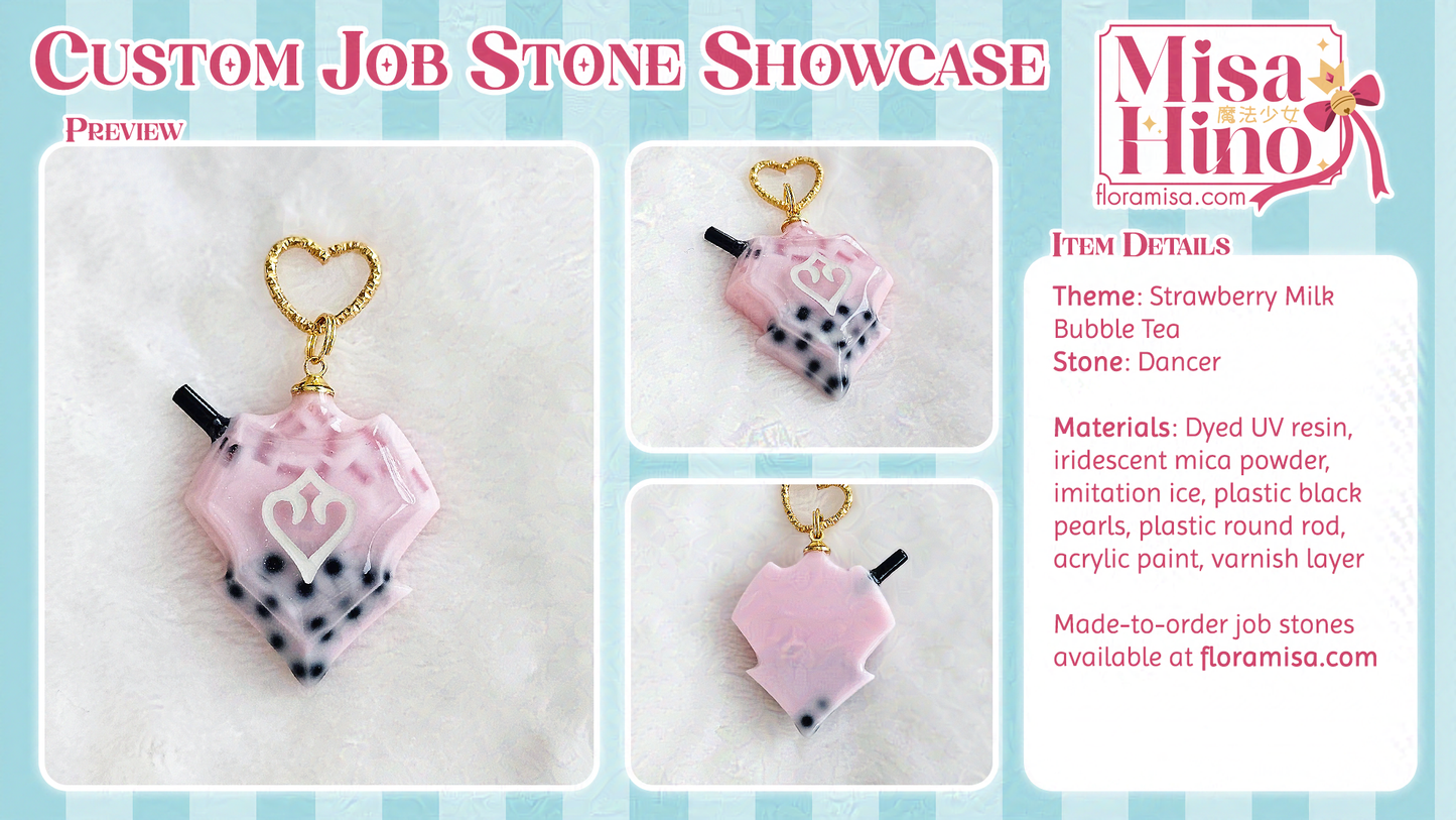 Strawberry Milk Bubble Tea Job Stone